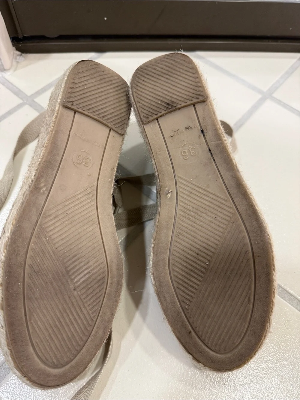 Suede Wrap Espadrille Flats in Taupe